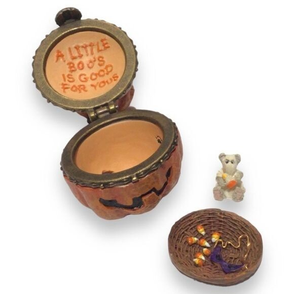 Boyds Treasure Boxes: Whisker's Jack--Lantern w/ Boo Mcnibble Style#392174 - Picture 2 of 11